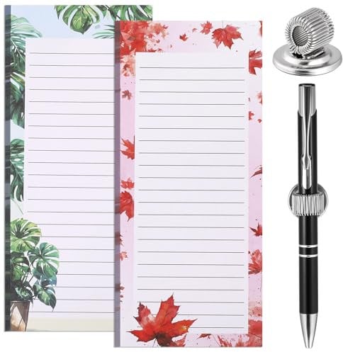 Candcamp 2 Pack Magnetic Shopping List Pad & 1 Clip For Pen, 100 Tear Off Sheets Grocery List Magnetic To Do List Notepad For Fridge