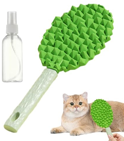 Hundepflegebürsten, Haustierhaarbürste | Durian Shape Cat Pinsel zum Absatz - Kamm weicher Massage mit Sprühflaschen-Haustierversorgungen mit nicht rutschem Griff für kurzhaarige Welpenkätzchen täglic