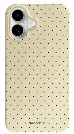 Reownest for iPhone 16 Case Polka Dot Aesthetic Phone Cover -Yellow | Simple Stylish,Soft TPU Shockproof Protective Phone case,for Women Girls