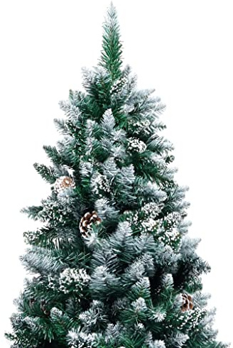 Sophrelle Albero di Natale Artificiale con Pigne e Neve Bianca 240 cm Verde,321018