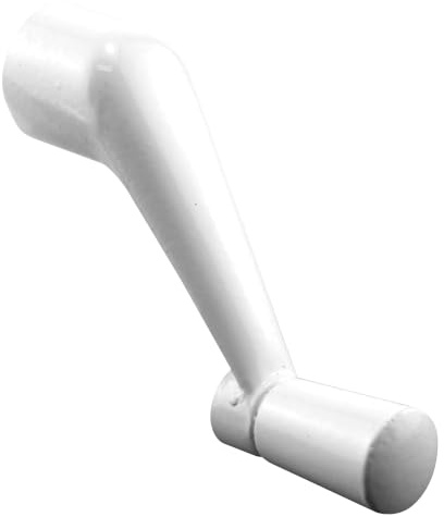 Prime-Line H 3713 Diecast Awning Window Crank Handle for Easy Operation, 3/8 Inch Spindle with 3-1/8 Inch Reach, White , Set of 1