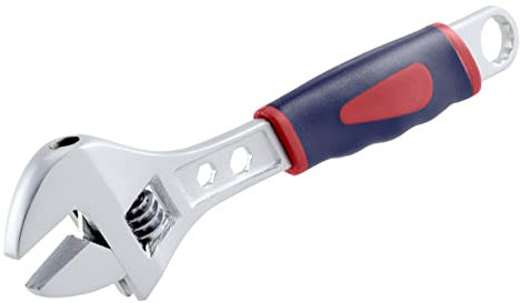 kwb Rollgabelschlüssel Chrom-Vanadium, geschmiedet, bis 24 mm stufenlos einstellbar, 200 mm Länge, mit 2-Komponentengriff, einstellbarer Gabel-Schlüssel/Maulschlüssel, für Installation und Montage