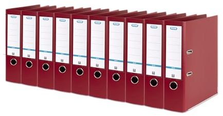 Elba Premium Akten-Ordner A4, smart Pro plus, 8 cm breit, Kunststoff Ordner, bordeaux, 10 Stück
