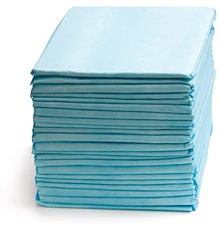A&G-heute 100 Stück 40 x 60 cm 6-lagig Zellstoff Krankenunterlagen | Saugleistung 235 ml Blau | Baby PIPI Matte Wickelauflage | Inkontinenzunterlagen Einmal-Unterlagen | Puppy Pads Trainingspads