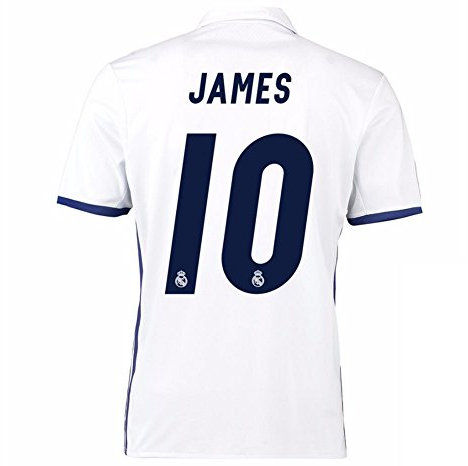 CBUJSS-Sports 2016 2017 Real Madrid CF 10 James Rodriguez casa Calcio Maglia in Bianco, Uomo, White, XL