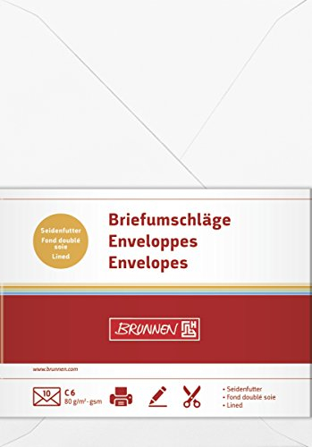 Brunnen 105125200 Briefumschlag Universalpapier, C6, 10 Stück, weiß