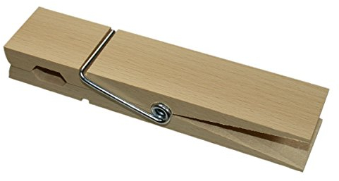 Pince à linge géante en bois - Grande pince à linge en bois 15x3,5cm pour la déco, le bureau, le bricolage - Vente à l'unité