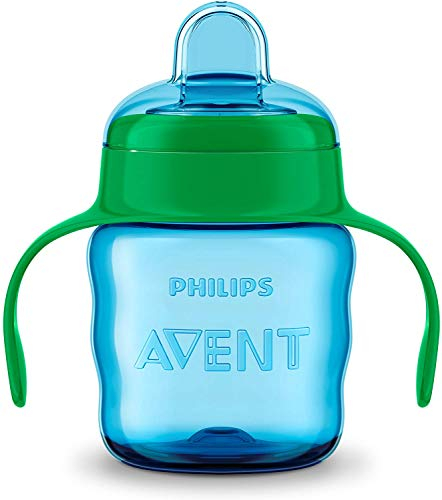 Philips Avent Easy Sip Spout Cup with Handle, 200 ml - Blue/Green - SCF551/15