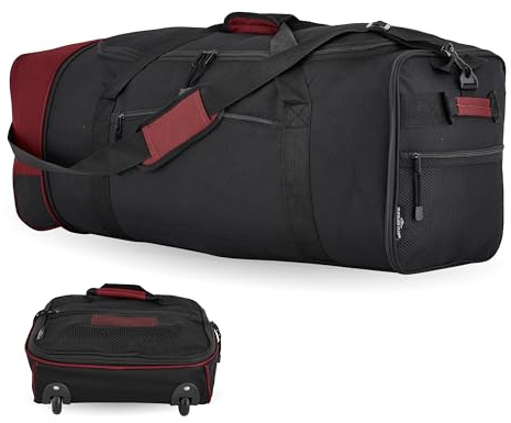 Travelers Club 32 Expandable Rolling Travel Duffel Bag, Red