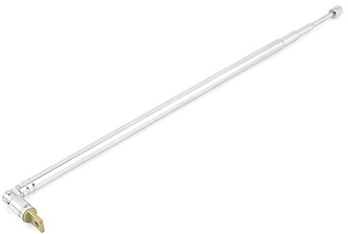 sourcingmap 4 Section Telescopic Antenna, 190-600mm TV Radio Telescoping Antenna Aerial Stereo Receiver, Stainless Steel Replacement for RC Controller FM AM Portable Radio, 1pcs Silver
