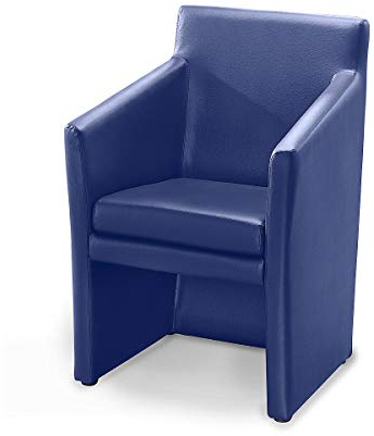 kaiserkraft | Club-Sessel | eckig | HxBxT 850 x 575 x 530 mm | Polyurethan-Bezug | dunkelblau