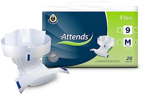 Attends FLEX 9M, Inkontinenz-Produkt, bei vollständiger Harn- und Stuhlinkontinenz, (4X26)