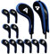 Andux Number Print Golf Iron Club Head Covers Long Neck with Zipper 12pcs/Set Black/blue