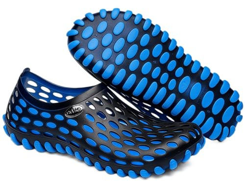 FELOVE Chaussures Aquatiques Clogs, Chaussures De Rivière Respirantes Antidérapantes pour La Plage, Kayak, Randonnée Aquatique Homme Femme,Trou Bleu,42