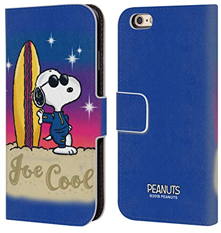 Head Case Designs Offizielle Peanuts Joe Cool Surf Snoopy Plankenweg-Spritzpistole Leder Brieftaschen Handyhülle Hülle Huelle kompatibel mit Apple iPhone 6 / iPhone 6s