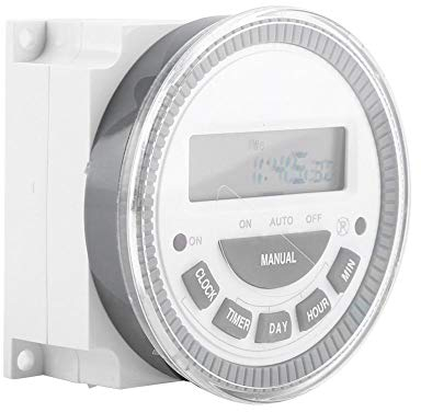 TOPINCN Programmierbare Schaltuhr Smart Control Digitaler Kunststoff Zeitrelais Ausgang 16A 7 Tage Wöchentlicher Zykluswechsel(220V)