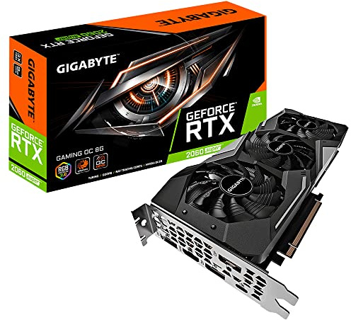 Gigabyte Nvidia RTX2060 Super Gaming OC 8G Fan GDDR6 DP/HDMI PCI Express scheda grafica, GV-N206S-GAMING OC-8GC