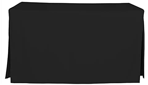 Tablevogue Event Linens Washable Microfiber 5' Fitted Tablecloth Cover for Rectangular Buffet Table, Parties, Holiday Dinner & More, 5-Foot, Black, 60-inch Rectangle