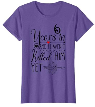 6th Wedding Anniversary Gift for Her 6 Years of Marriage T-Shirt