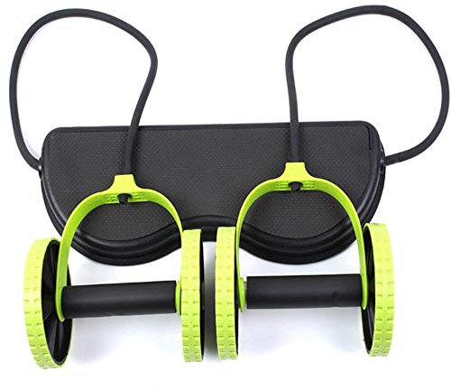 na Indoor Muskeltrainingsgerät Power Roll Bauchmuskeltraining Ganzkörper Workout Doppelrad Arm Taille Bein Trainer Home Gym Fitness, grün
