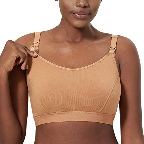 Gratlin Women's Nursing Bras Maternity Plus Size Breastfeeding Cotton Sleep Nursing Sports Bra Glow XXL