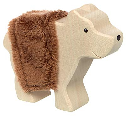 SIGIKID 39508 Holztier Bär Cudly Wudly Mädchen und Jungen Babyspielzeug empfohlen ab 3 Jahren natur/braun