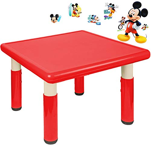 alles-meine.de GmbH Kindertisch/Tisch - höhenverstellbar - Größen & Motiv & Farbwahl - Mickey Mouse/rot - 1 bis 8 Jahre - Plastik - für INNEN & AUßEN - Kindermöbel - für Kind..