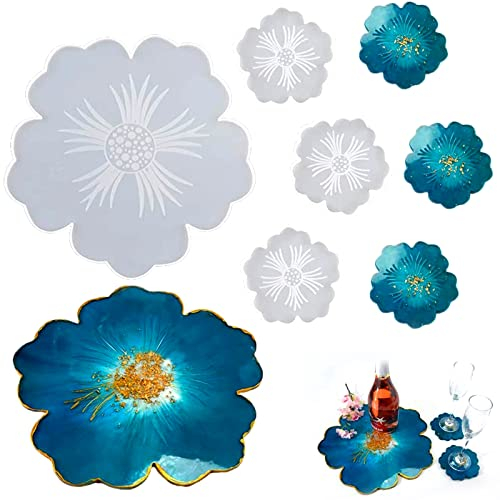 CHSEEO Moldes Resina Epoxi, Molde Silicona Resina, Moldes para Resina Epoxi, Moldes de Resina Epoxi Bandejas Resina Epoxi Moldes Resina Epoxi para Manualidades DIY Jabón