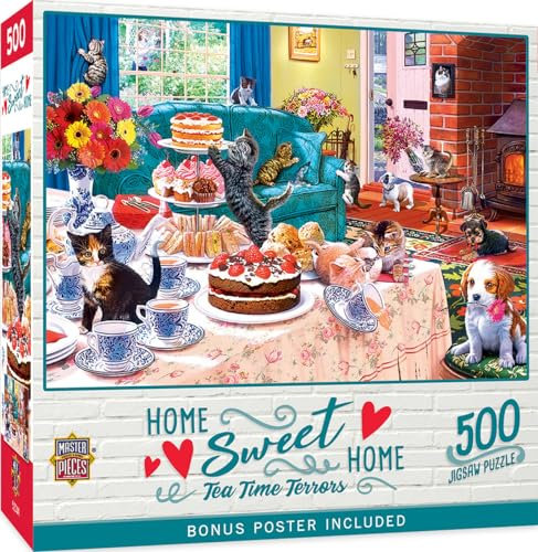 Masterpieces 550 Piece Jigsaw Puzzle for Adults, Family, Or Kids - Tea Time Terrors - 18x24