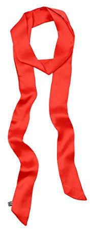 Band-Schal für Damen, lang, schmal, Satin, Gürtel, Schärpe, Krawatte, Halstuch., rot, Einheitsgröße