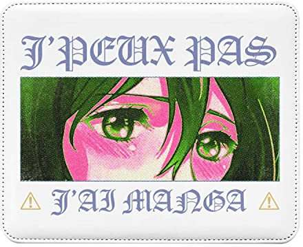 Tapis de Souris Simili Cuir J'peux Pas J'Ai Manga Mikasa Anime Otaku Manga Fanart Waifu (22 x 18 cm)