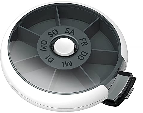 Pillen Organizer, 7 Tage Pillen Organizer, Pillnut Wochenplaner Pillen Box Planer für tägliche Medikamente, Vitamine, Nahrungsergänzungsmittel, BPA-frei, versiegeltes Paket, Pillenerinnerung (Schwarz)