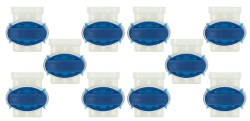 vhbw 10x Cable Connector for Boundary Wire compatible with Bosch Indego 1200 Connect Robot Lawn Mower - Cable Clamps, Waterproof, Blue Transparent