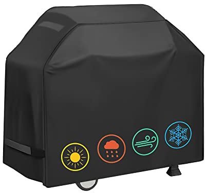 Grill Cover, Waterproof BBQ Grill Cover, 58 inch Rip-Proof and Anti-UV Barbecue Gas Grill Cover Compatible for Weber Char-Broil Nexgrill Grills and More