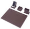 Leder-Schreibtisch-Set – Heimbüro-Zubehör – Schreibtischzubehör – Leder-Schreibtisch-Set – Bürotisch-Arbeitstisch-Zubehör – Schreibtisch-Organizer – 4 Zubehörteile (Brown)