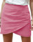 Roskiky Donne Tulipano Orlo Increspato Lavato Casual Bodycon Breve Jean Denim Gonna, Aurora rosa, XXL