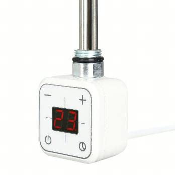 Valdern White Digital Thermostatic Electric Towel Rail Heating Element with LCD Display 400W - 600W - 800W -1000W (800W)