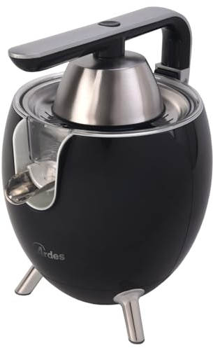 ARDES - ARSPRE03 JUICE ART Spremiagrumi Elettrico Piccolo di Design a Pressione - Spremi Agrumi 0.5l con Filtro in Acciaio Inox, 2 Coni Spremitura Agrumi - Ideale per Spremuta Arance Melograno