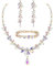 EVER FAITH Schmuckset Österreichisches Kristall Braut Schmuck-Set, Elegante Marquise Strass Blatt Halskette mit baumelnden Ohrringen Tennis-Armband-Set, Schillernder AB Gold-Tone