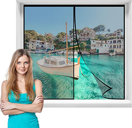 Zanzariera magnetica 85x170cm Nero Tende Zanzariere con Calamita montaggio adesivo senza forature, la tenda magnetica è ideale per la porta del balcone e della terrazza