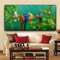 HTWLMM Leinwand Malerei Papagei Vogel auf Ästen Landschafts Bilder Poster Kunstdruck für Wohnzimmer Schlafzimmer Wandbilder Deko Rahmenlos (30X60CM)