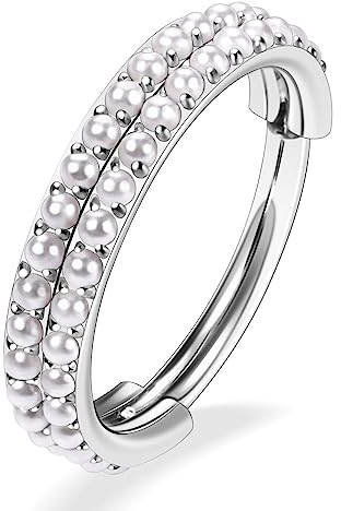 16G Helix Ohrringe Conch Hoop Ohrringe Chirurgenstahl Doppelt gestapelt Septum Nose Hoop Ringe Silber 10mm Micro Lobe Ohrringe Teardrop Lip Ohrringe Knorpel Lobe Conch Piercing Schmuck mit Perle