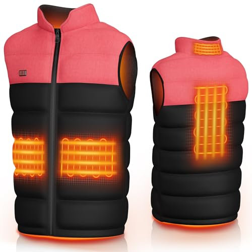 DJROLL Beheizbare Weste, Beheizte Weste Damen mit 3 Heizmodi, Beheizbare Jacke Heizweste für Outdoor Skifahren Reiten Wandern (KEINE Batterie)