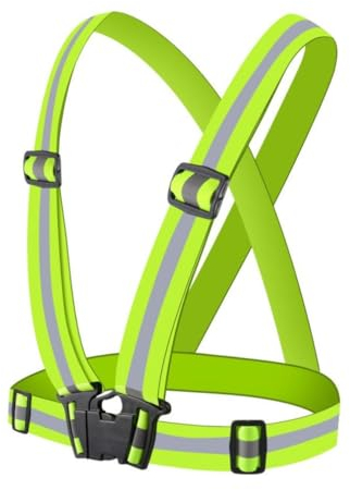 KOMUNJ Reflektorweste Reflektierende Sicherheitsweste Einstellbar Warnweste, für Jogging, Radfahren, Wandern, Motorrad-Reiten oder Laufen
