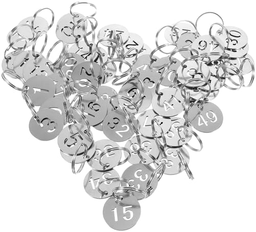 Ciieeo 50 Stück Nummernschild Aus Edelstahl Nummerierte Schilder Aus Edelstahl Gepäcketiketten Nummerierte Metallschilder Nummernschilder Aus Metall 1-50 Rostfreier Stahl Zahlenkarte
