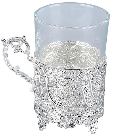Septpenta Oktoberfest Jarra de Cerveza de Vidrio, Jarra de Cerveza de Vidrio, Taza de Cerveza Matal Coleccionable, Taza Decorativa de Whisky, Taza para Beber para el Día del Padre(Plata)