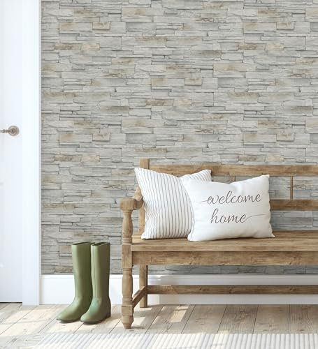 GAULAN 500682659 - Vlies-Vinyltapete, Strapazierfähig, Abwaschbar. Tapete mit grauer Schiefersteinoptik und Reliefstruktur für Wohnzimmer Küche Bad Schlafzimmer - Muster DIN A4