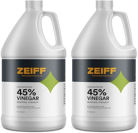 Zeiff Vinagre 45% – Vinagre de limpieza para el hogar y la lavandería – Concentrado de vinagre industrial para descalcificar depósitos minerales – Vinagre agrícola de vinagre hortícola – Vinagre de