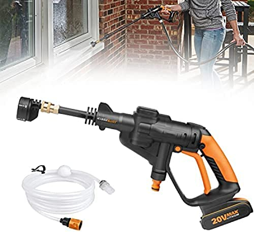 Nettoyeur Haute Pression électrique, Nettoyeur de terrasse Portable pour laveuse électrique de Voiture, Batterie à Charge Rapide de 2,0 Ah, Nettoyeur Haute Pression sans Fil, 5 Modes de Sort