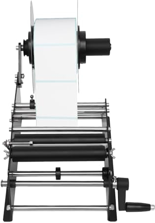 DGJMuu MT-30 etichettatrice semiautomatica rotonda per bottiglie | stampante per etichette Starter Kit | Manuale Labelling Machine 10 – 130 mm 30 pezzi/minuto | Etichette per bottiglie